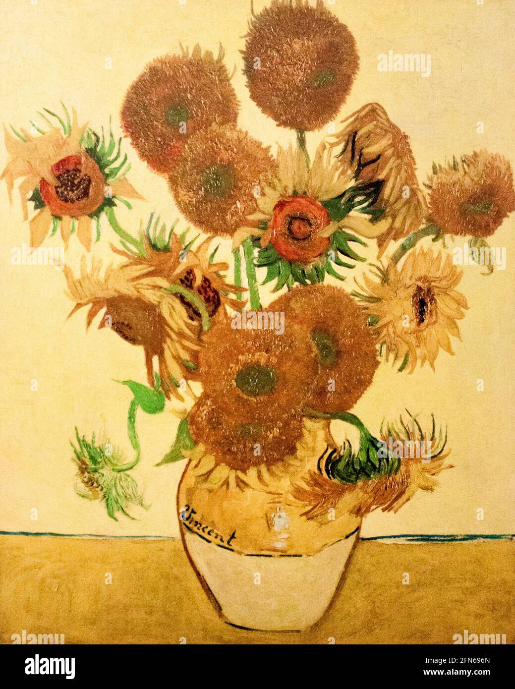 Van Gogh Sunflowers Cross Stitch Pattern, Fine Art Reproduction