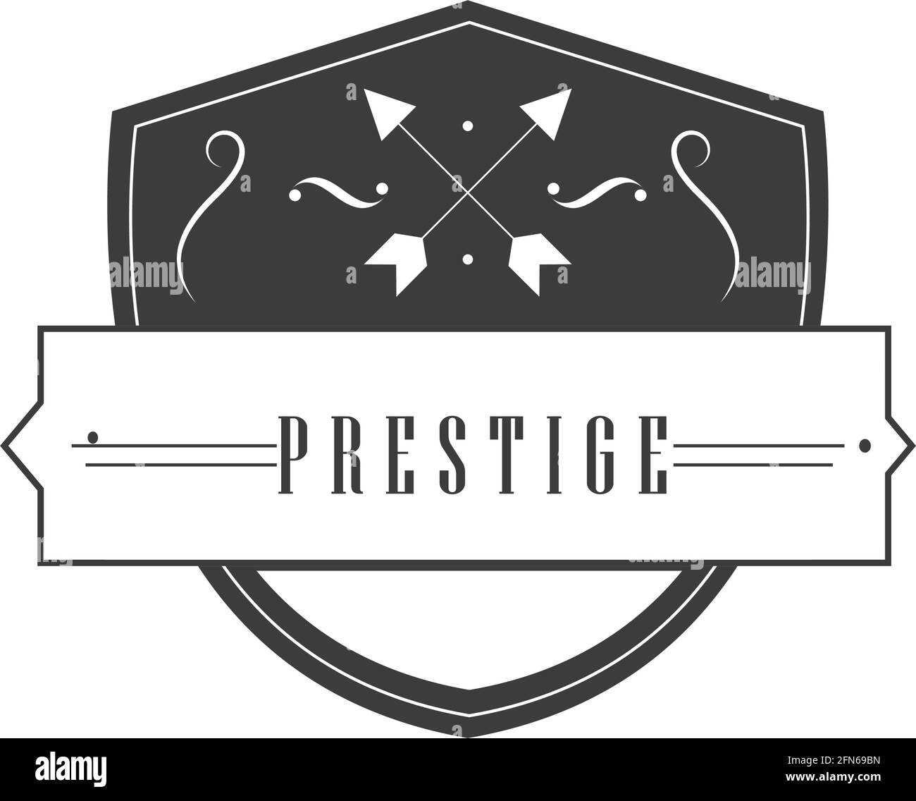 vintage prestige shield Stock Vector