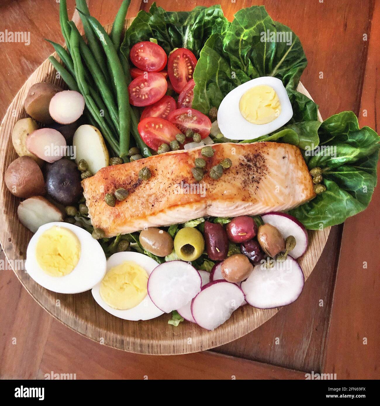 Salmon Nicoise Salad Stock Photo - Alamy
