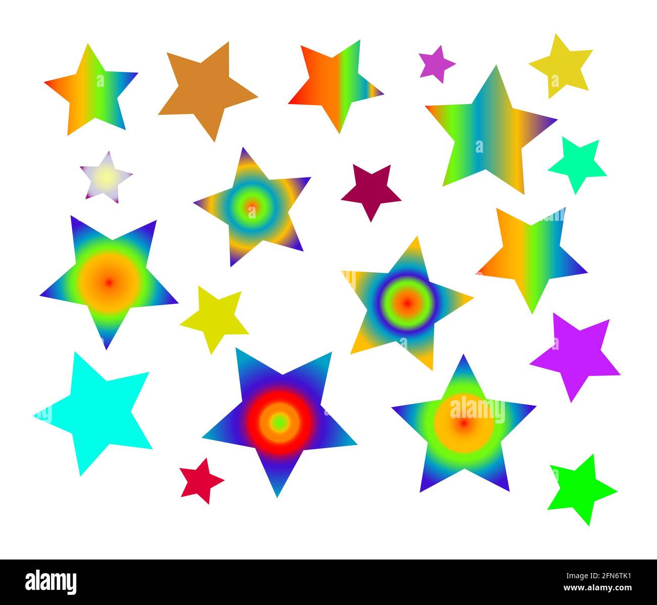 color five-point stars on white background Stock Photo - Alamy