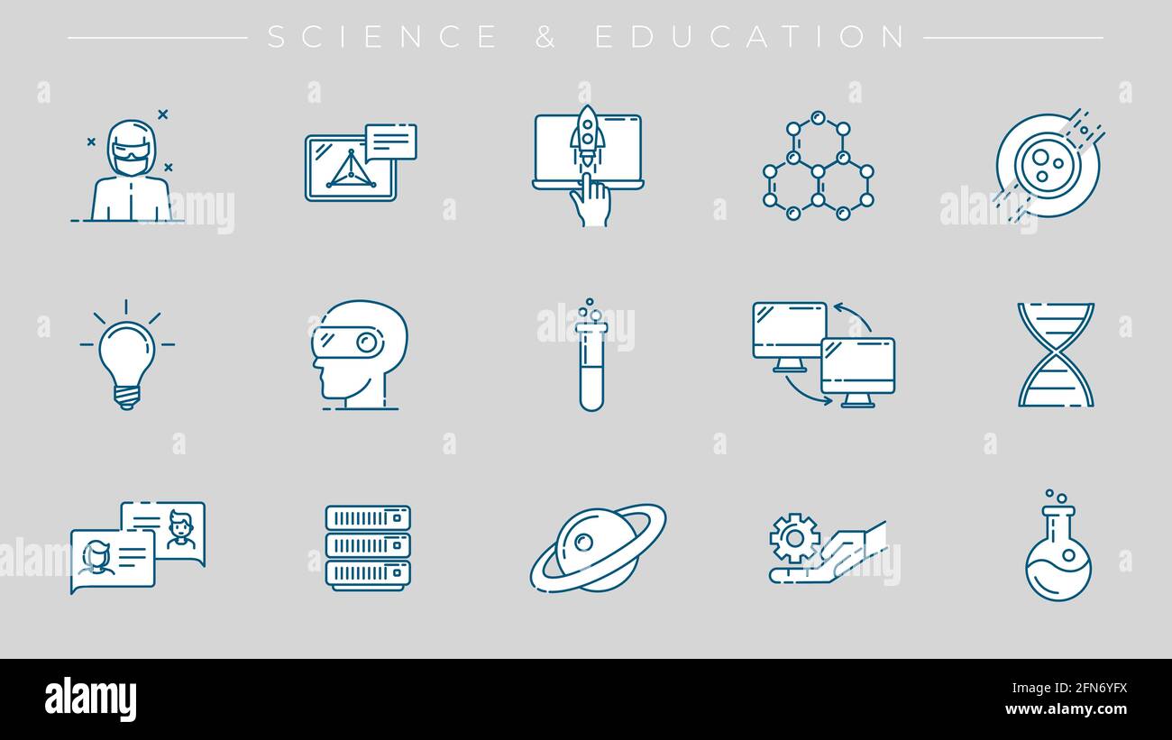 Molecular structure line icons hi-res stock photography and images - Alamy