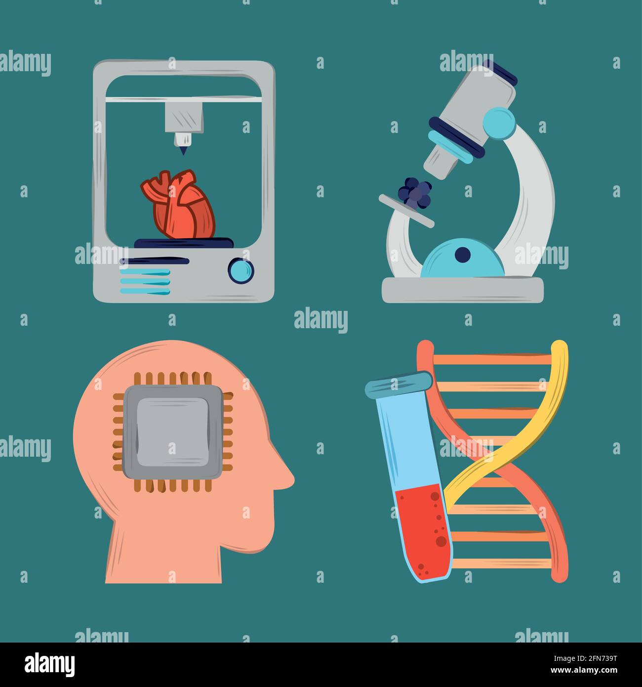 bioengineering icons set Stock Vector Image & Art - Alamy
