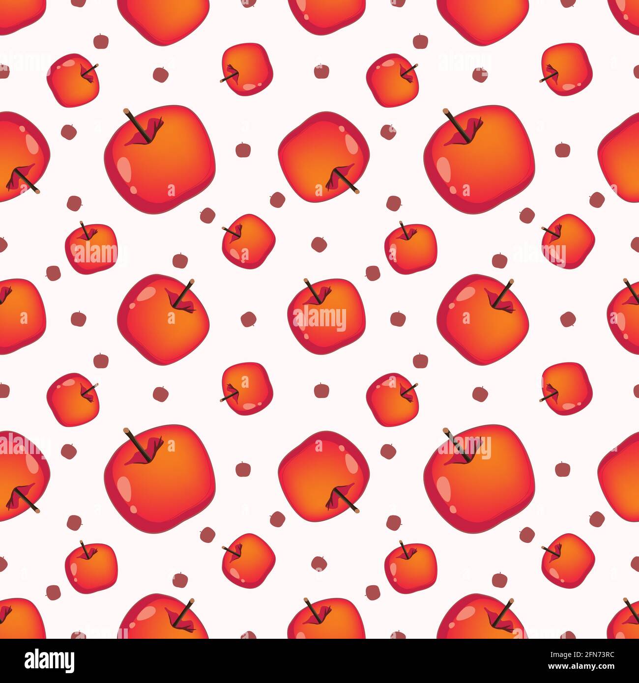 Crab Apple Fruit Seamless Vector Pattern Illustration Stock Vector