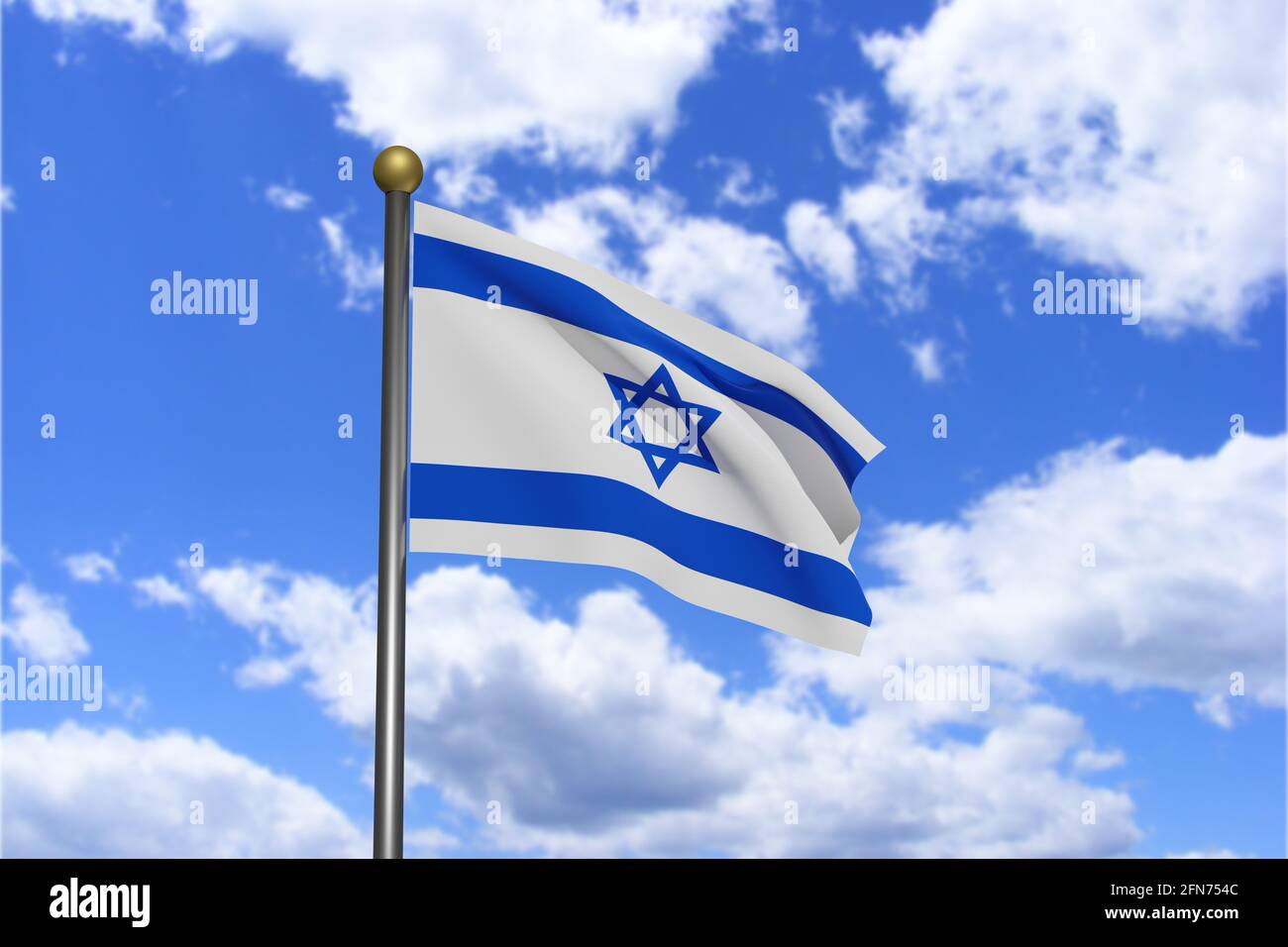 3D Rendered image. Flag of Israel waving in the wind Stock Photo - Alamy