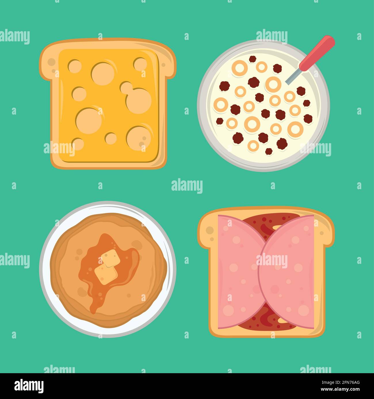breakfast icon set Stock Vector Image & Art - Alamy