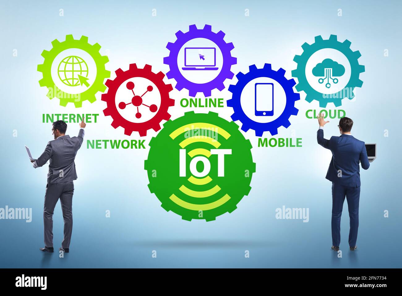 Internet of Things IOT concept with the businessman Stock Photo - Alamy
