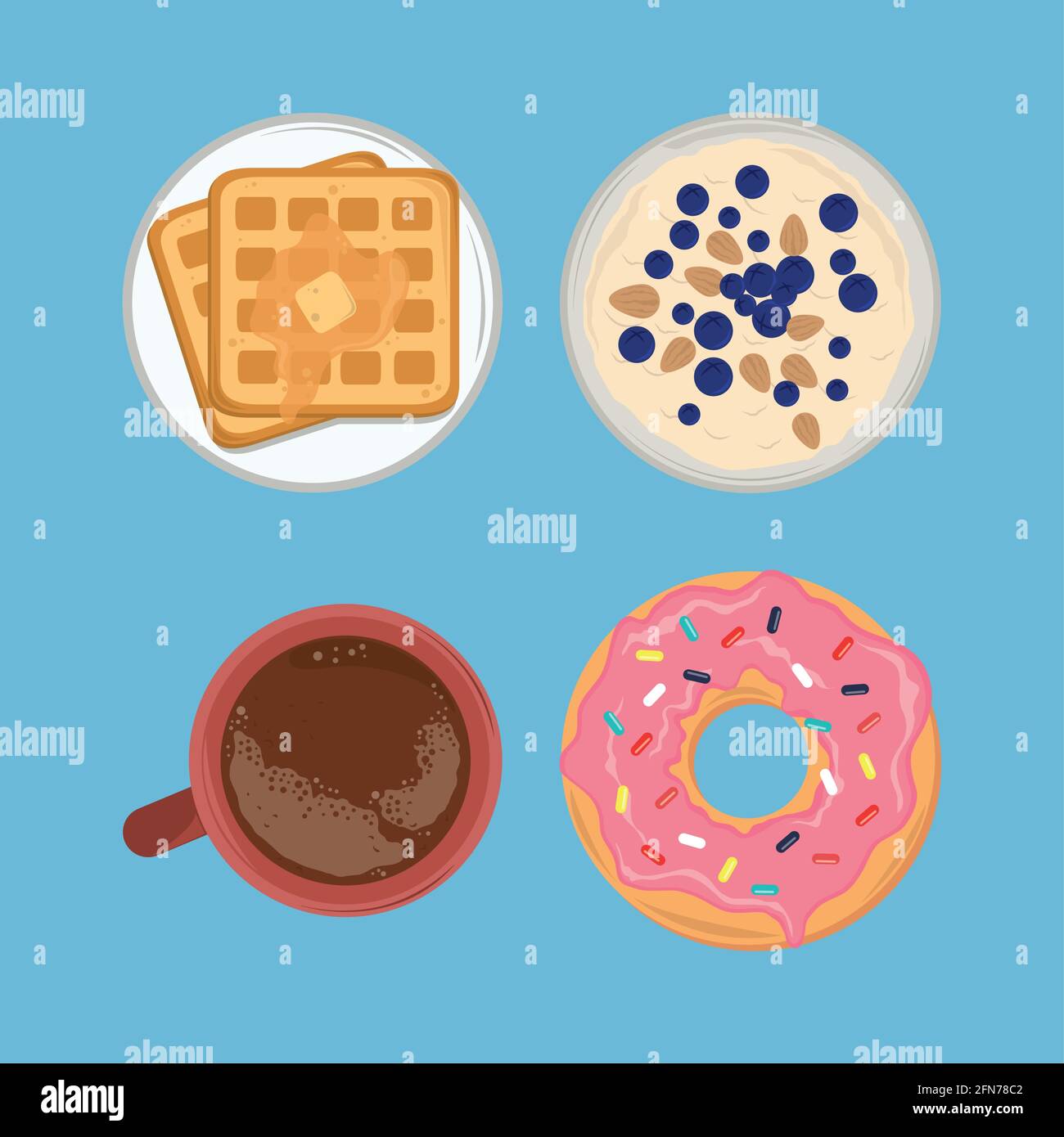 breakfast food set Stock Vector Image & Art - Alamy