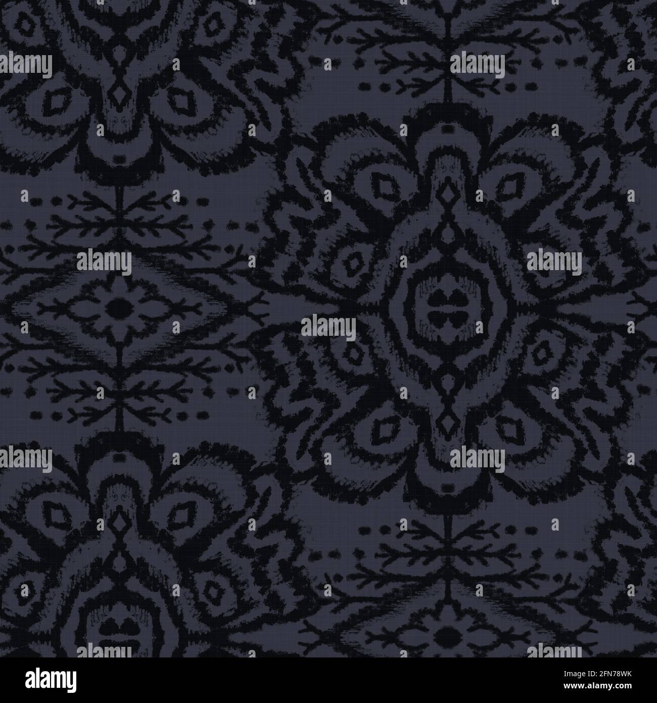 Seamless almost black ethnic rug motif pattern Stock Photo - Alamy
