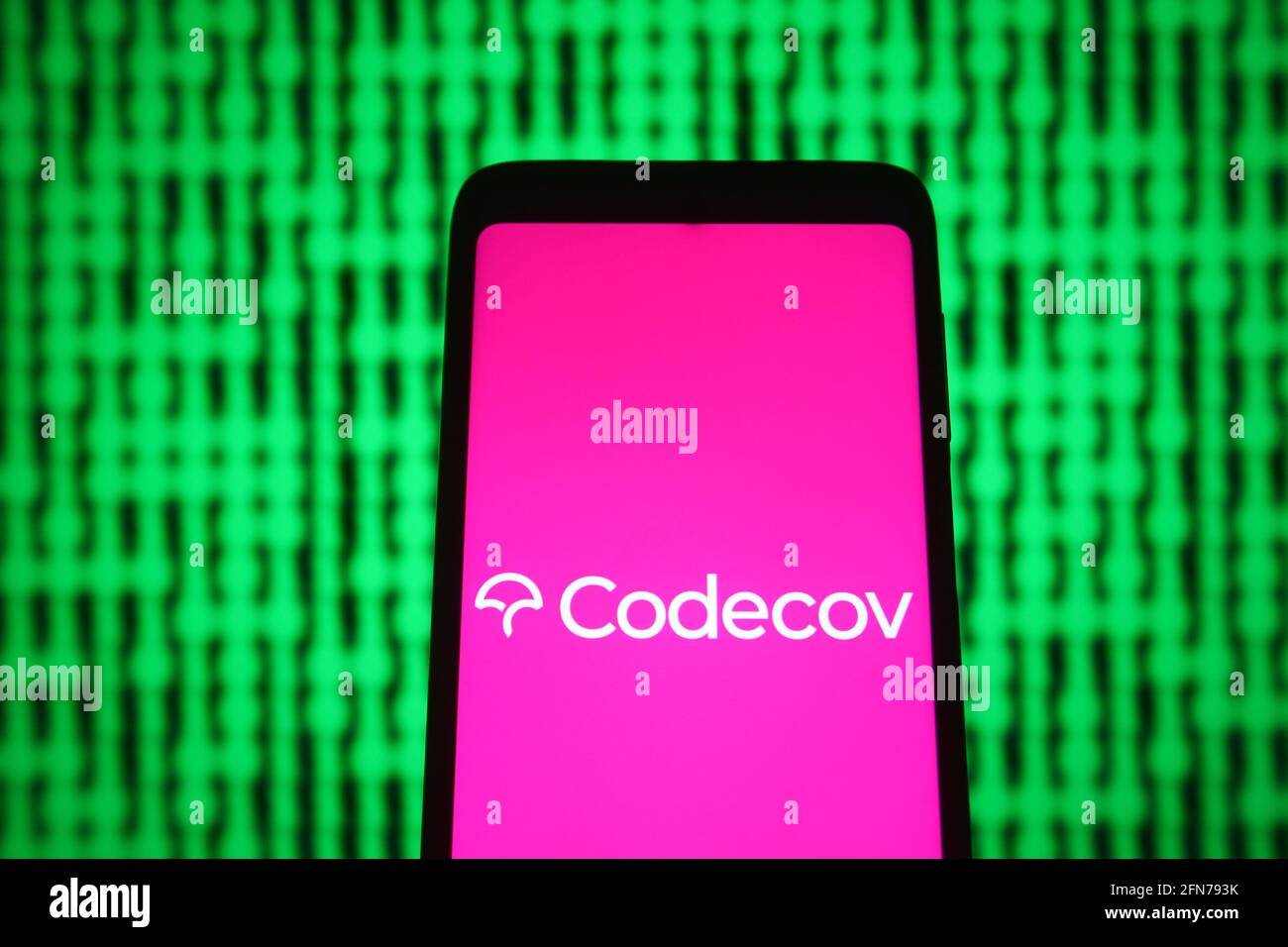 Codecov Logo Ukraine. 14th May, 2021. In this photo illustration the Codecov logo is ...