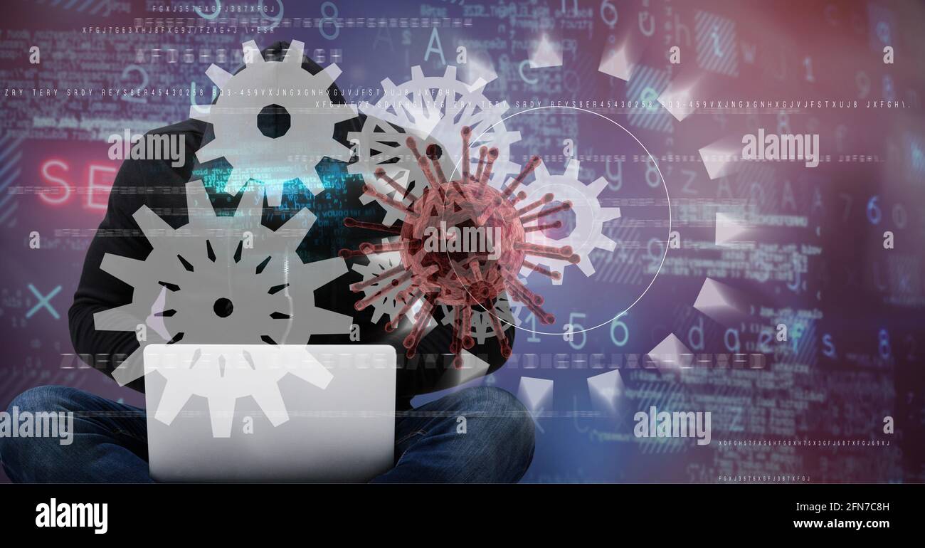 Processing Software Virus Composition of covid 19 virus cell and cogs and data processing over ...