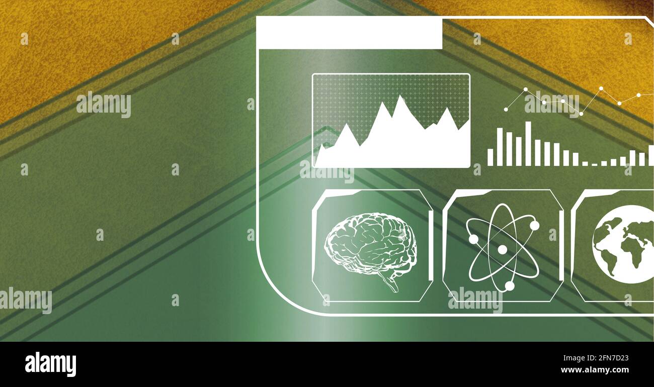 Composition of digital medical icons and data processing on screen ...