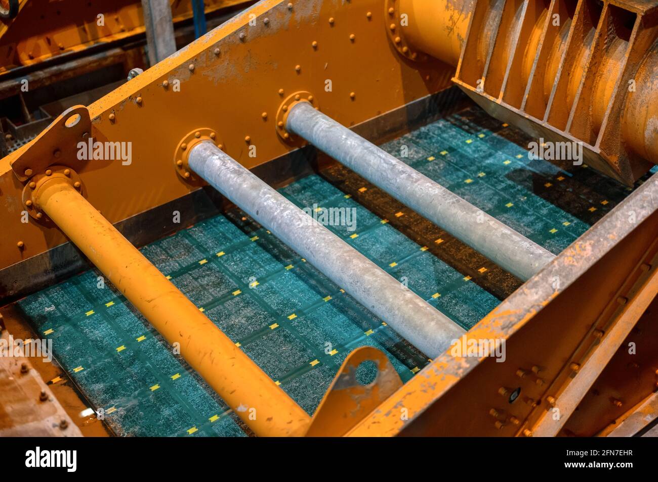 Vibrating screen, machine for grading bulk materials Stock Photo