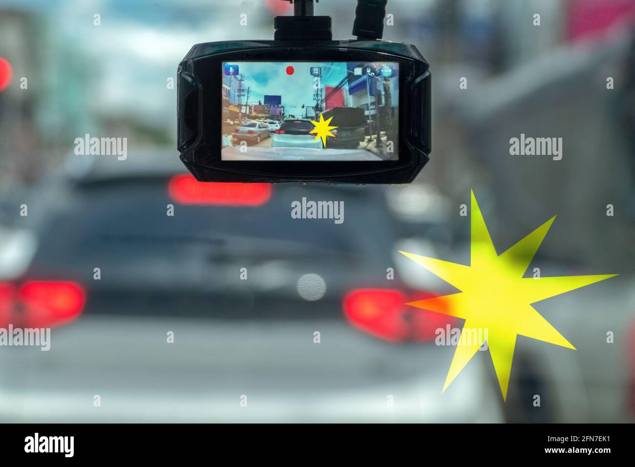 car video recorder records an accident on street Stock Photo Alamy