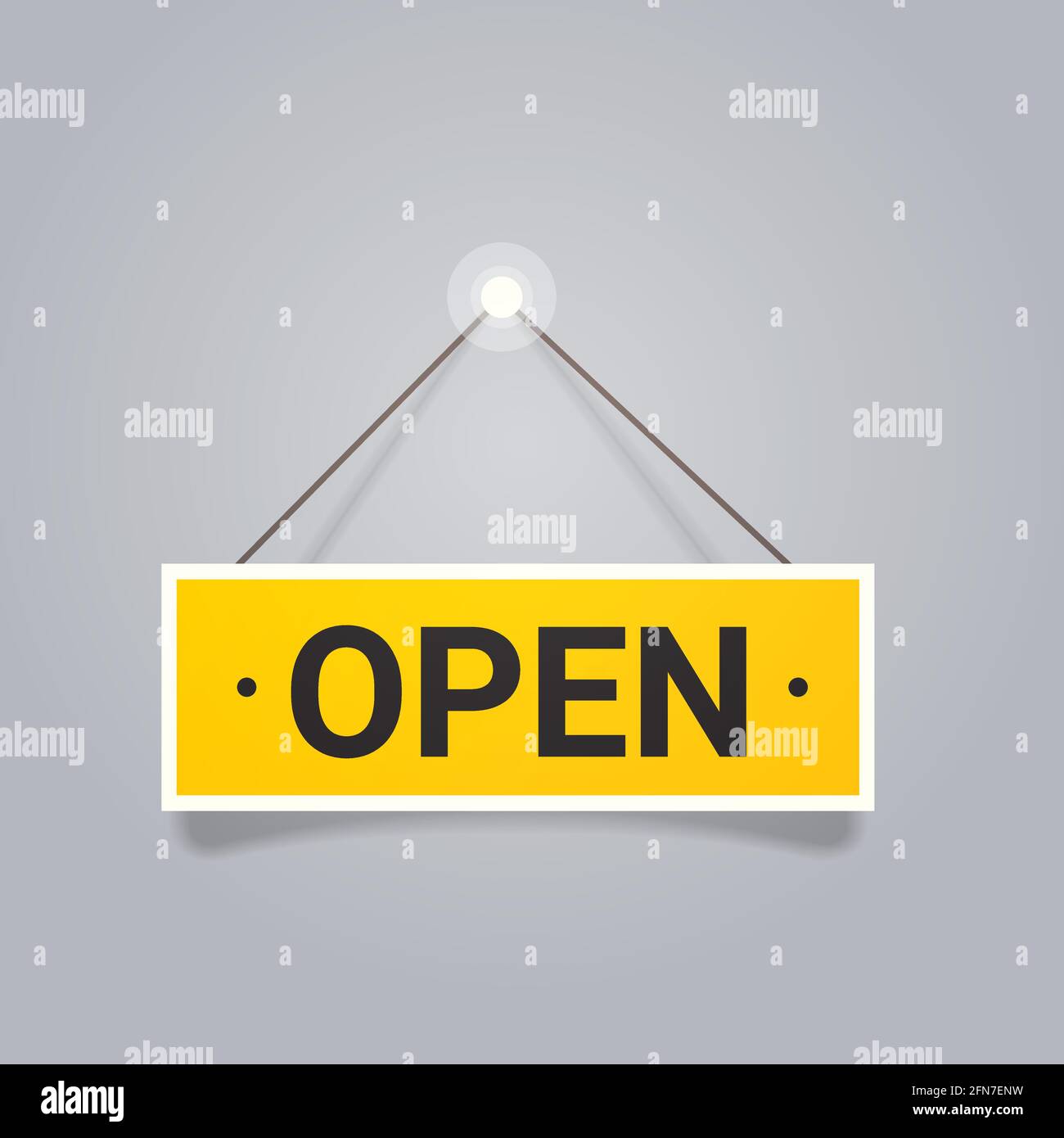 open door advertising sign store opening concept label with text flat Stock Vector Image & Art