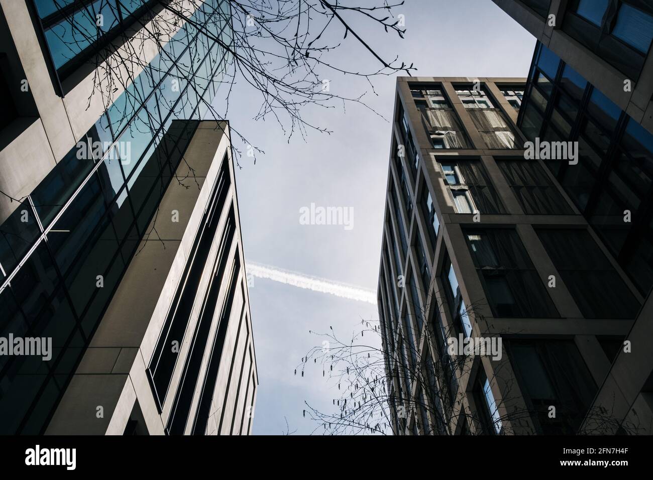 Low angle shot of a building under clear sky Stock Photo - Alamy