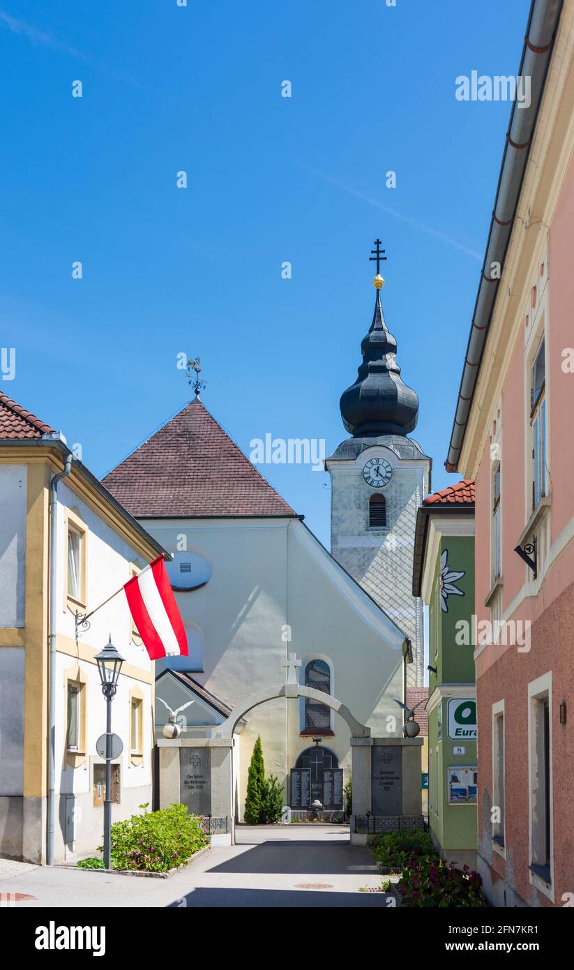 Euratsfeld: church Euratsfeld in Mostviertel, Niederösterreich, Lower Austria, Austria Stock Photo