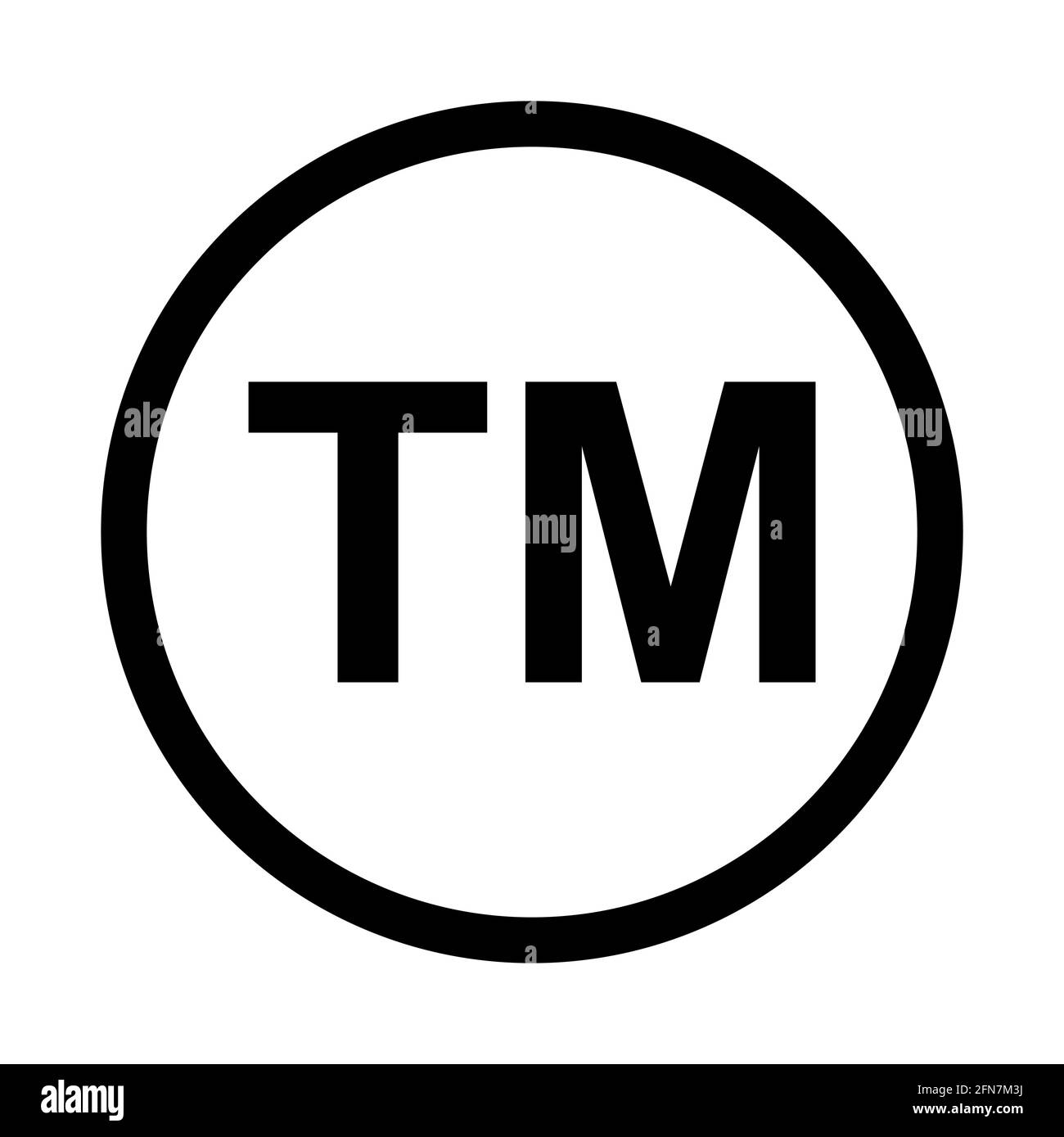 Trade mark icon symbol. TM sign trademark vector black law . Stock Vector