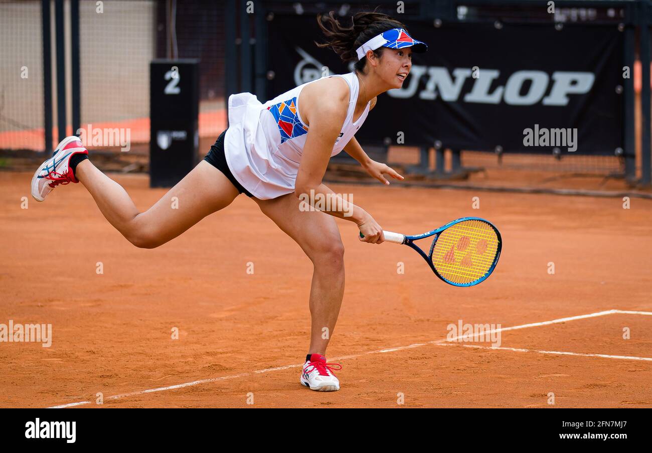 Ena Shibahara of Japan in action during the doubles quarter-final at the  2021 Internazionali BNL d'Italia, WTA 1000 tennis tournament on May 14,  2021 at Foro Italico in Rome, Italy - Photo