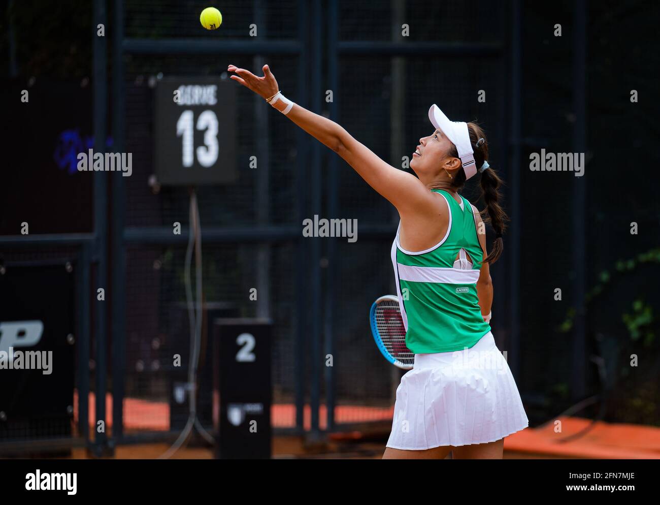 Hao-Ching Chan of Chinese Taipeh in action during the doubles quarter-final at the 2021 Internazionali BNL d'Italia, WTA 1000 tennis tournament on May 14, 2021 at Foro Italico in Rome, Italy - Photo Rob Prange / Spain DPPI / DPPI / LiveMedia Stock Photo
