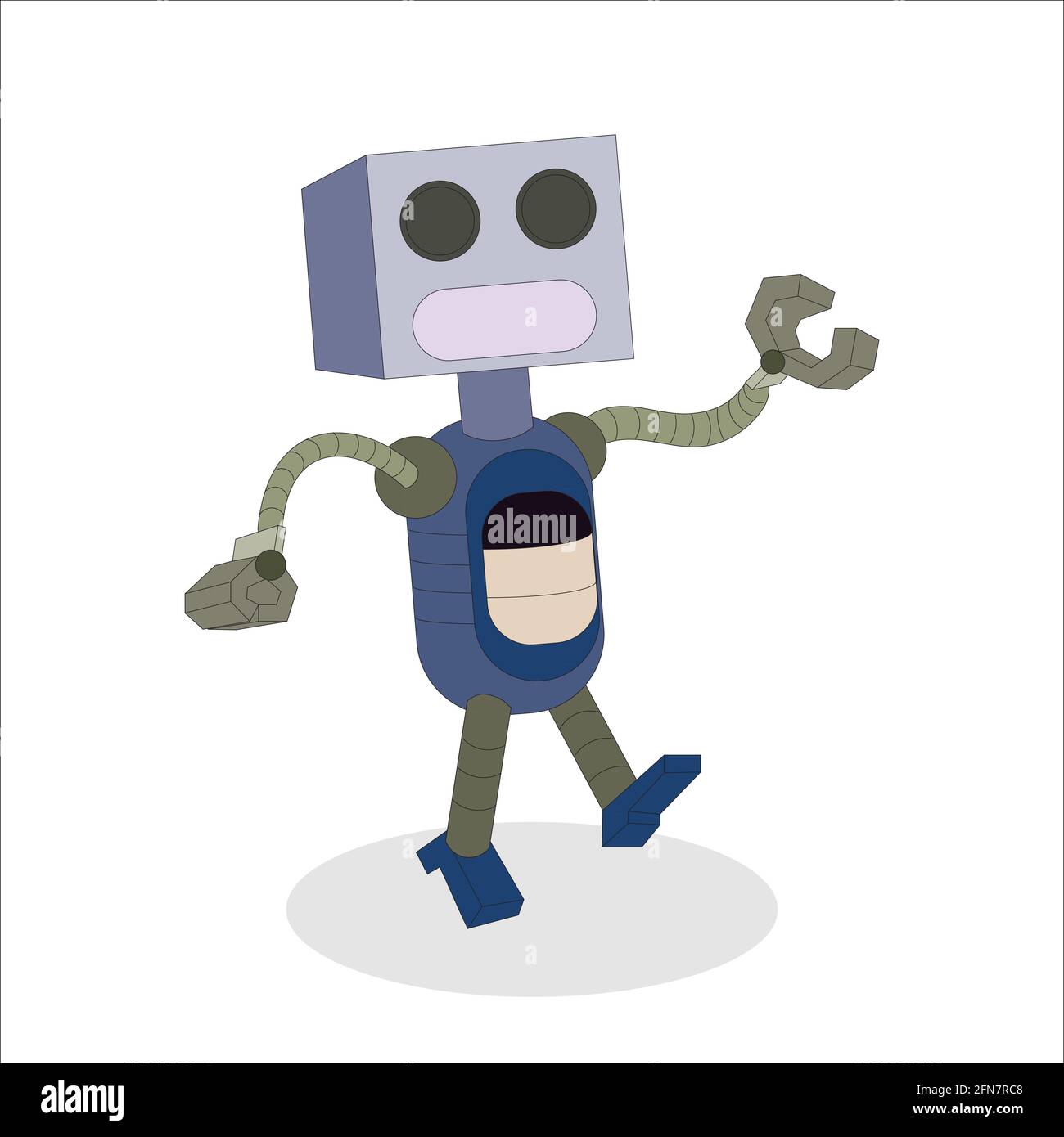 An illustration of robot vector character with boxy head, elastic arms and  legs Stock Vector Image & Art - Alamy