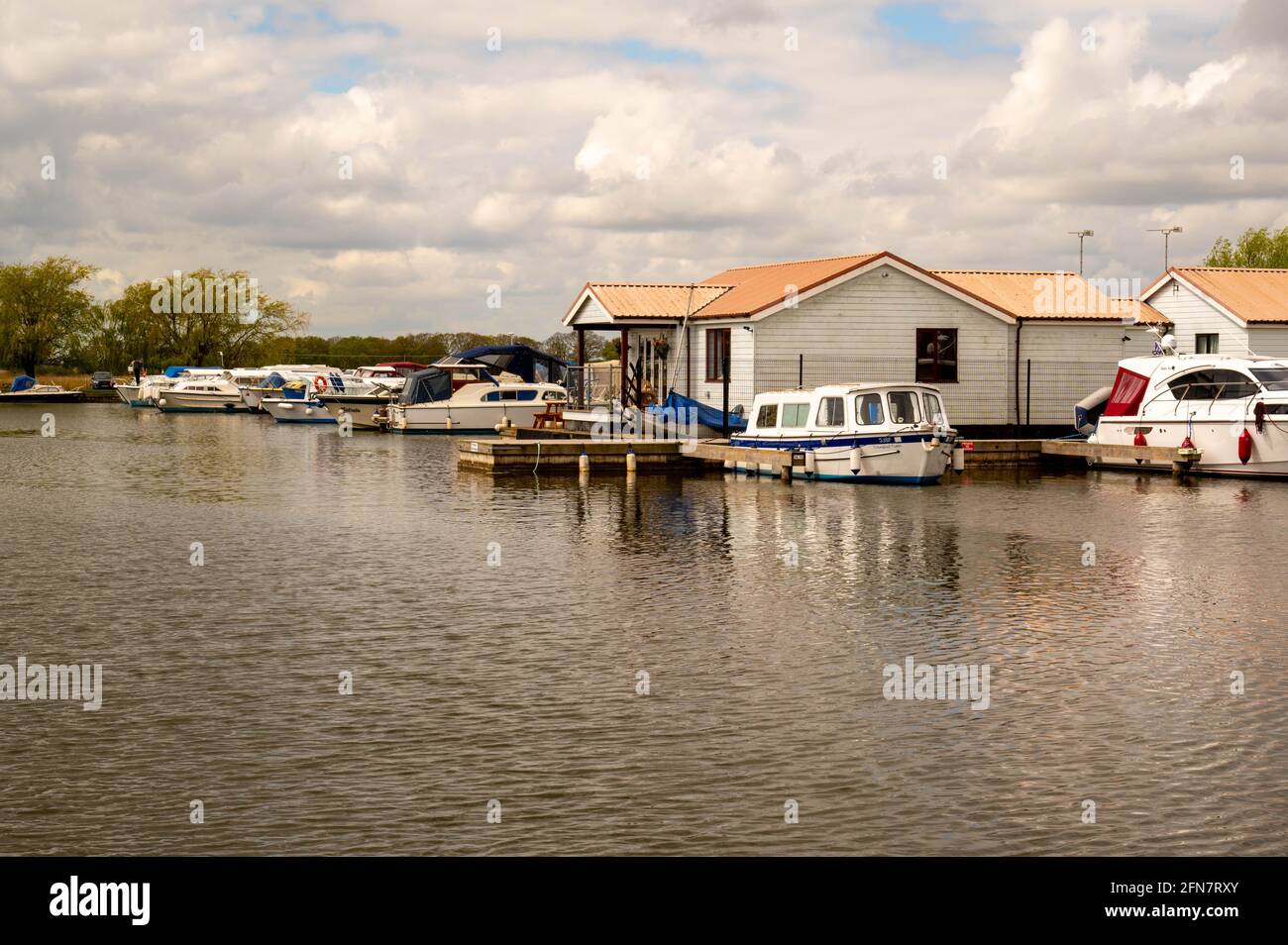 Potter Heigham River Thurne with pleasure boats on the river Stock Photo