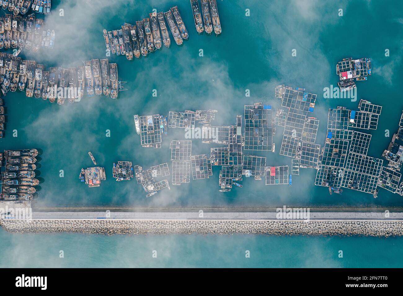 Aerial view rows fishing boats hi-res stock photography and images - Alamy