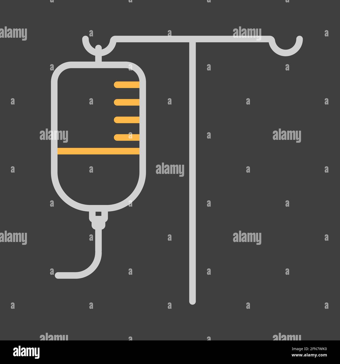 IV Stand vector icon on dark background. Medicine and healthcare, medical support sign. Graph symbol for medical web site and apps design, logo, app, Stock Vector