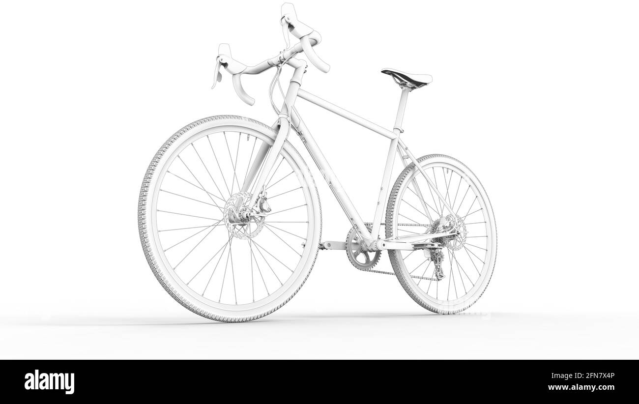 3D rendering of a racing bike bicycle isolated on white background ...