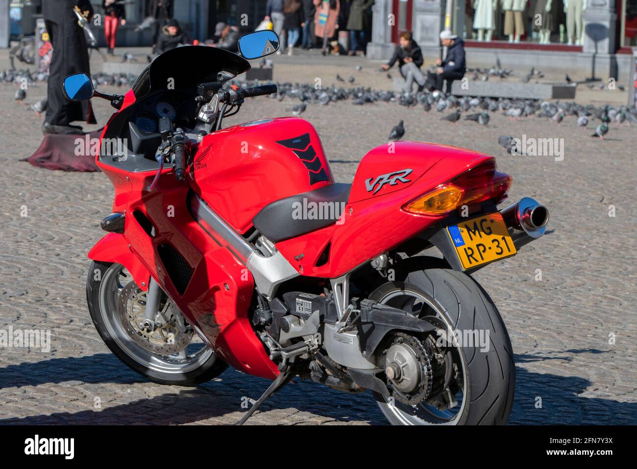 Red Honda Motor At Amsterdam The Netherlands 22-3-2020 Stock Photo - Alamy