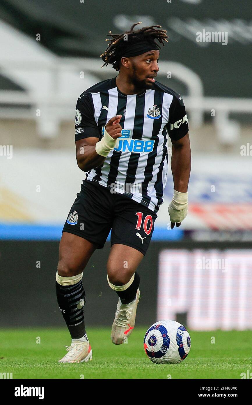 Allan Saint-Maximin #10 of Newcastle United with the ball Stock