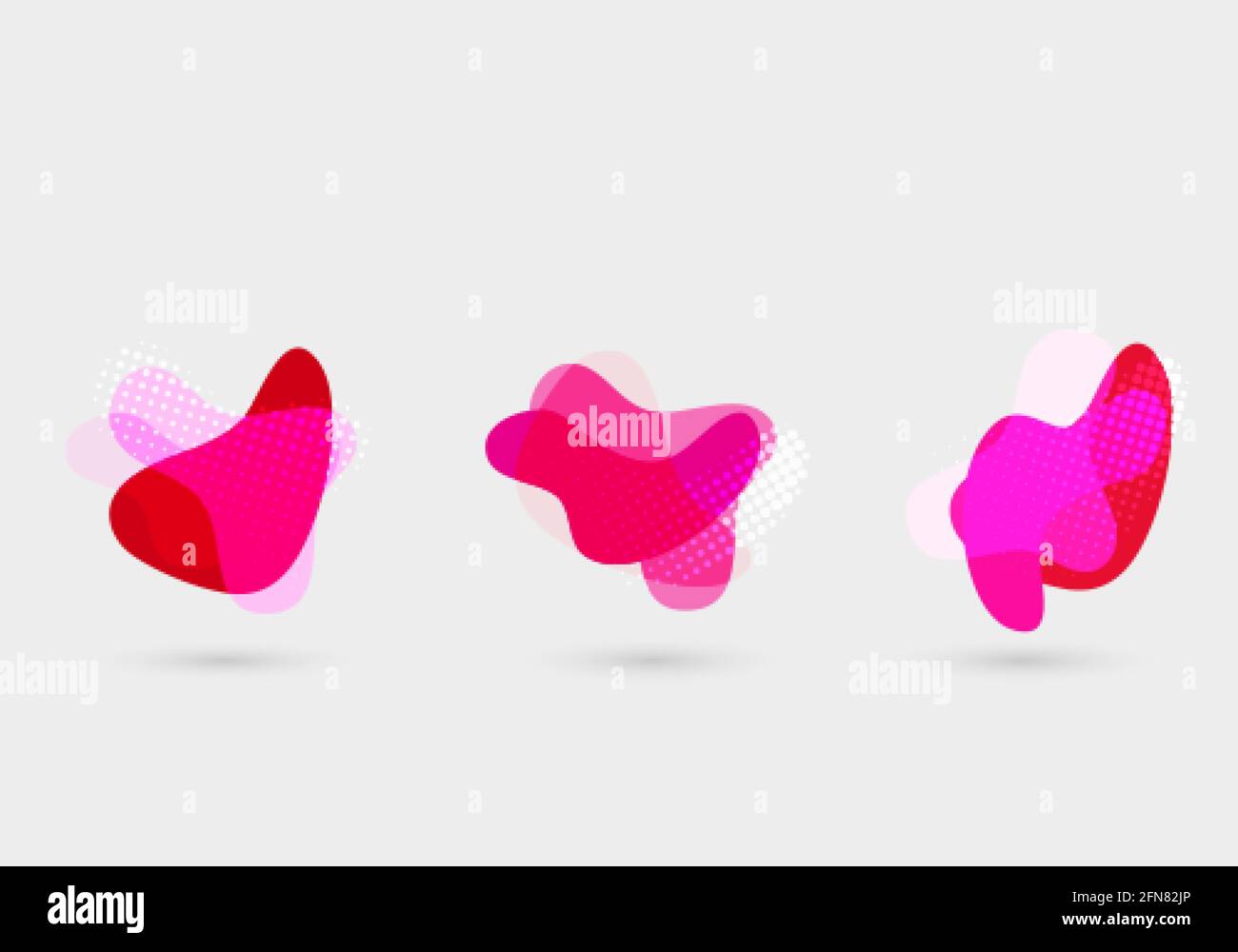 Set of abstract geometric elements.Colored elements with flowing liquid shapes. Stock Vector