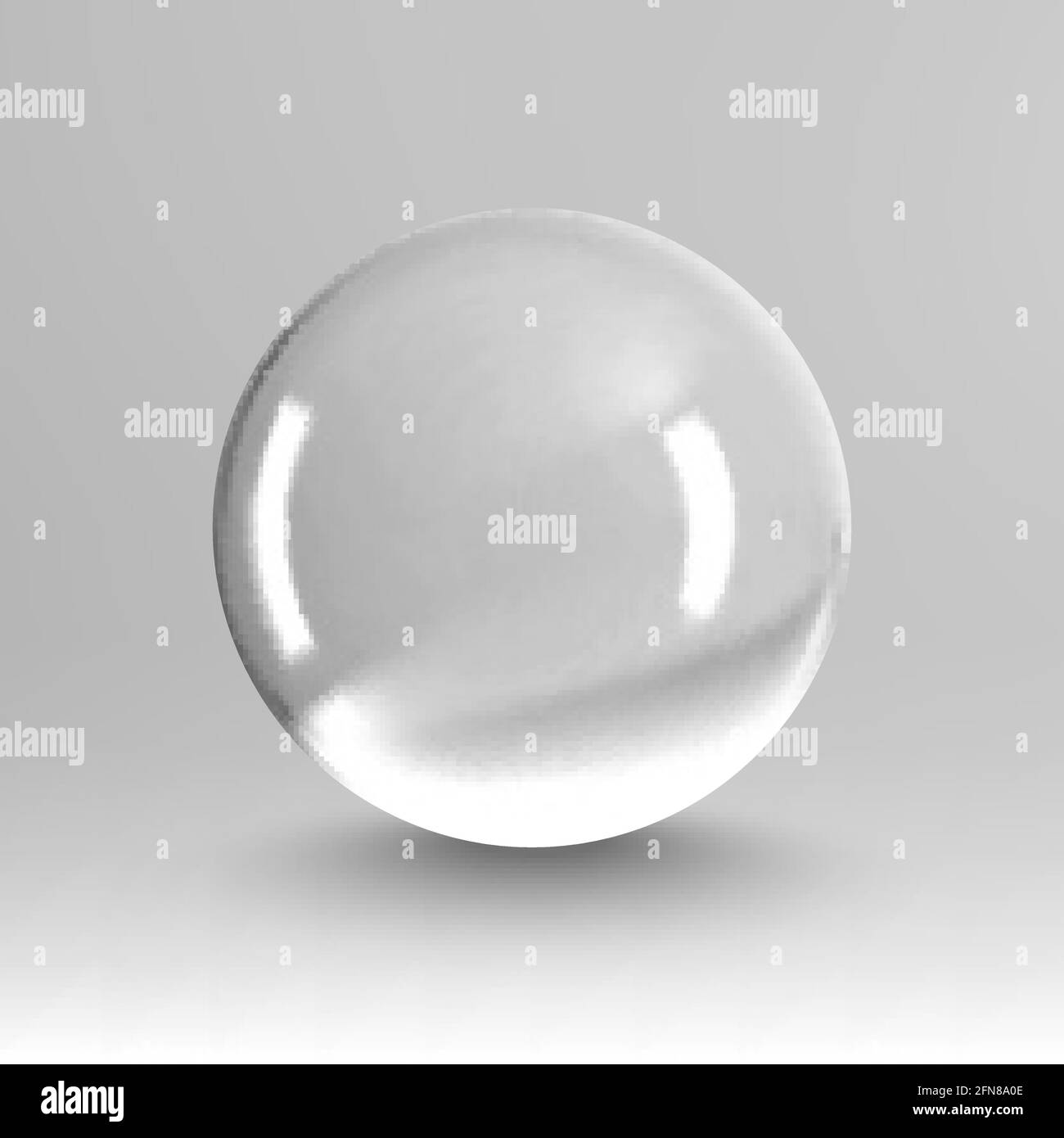 Crystal ball light vector on transparent background. Clear sphere  transparent ball. Bubble clear EPS 10. Stock Vector