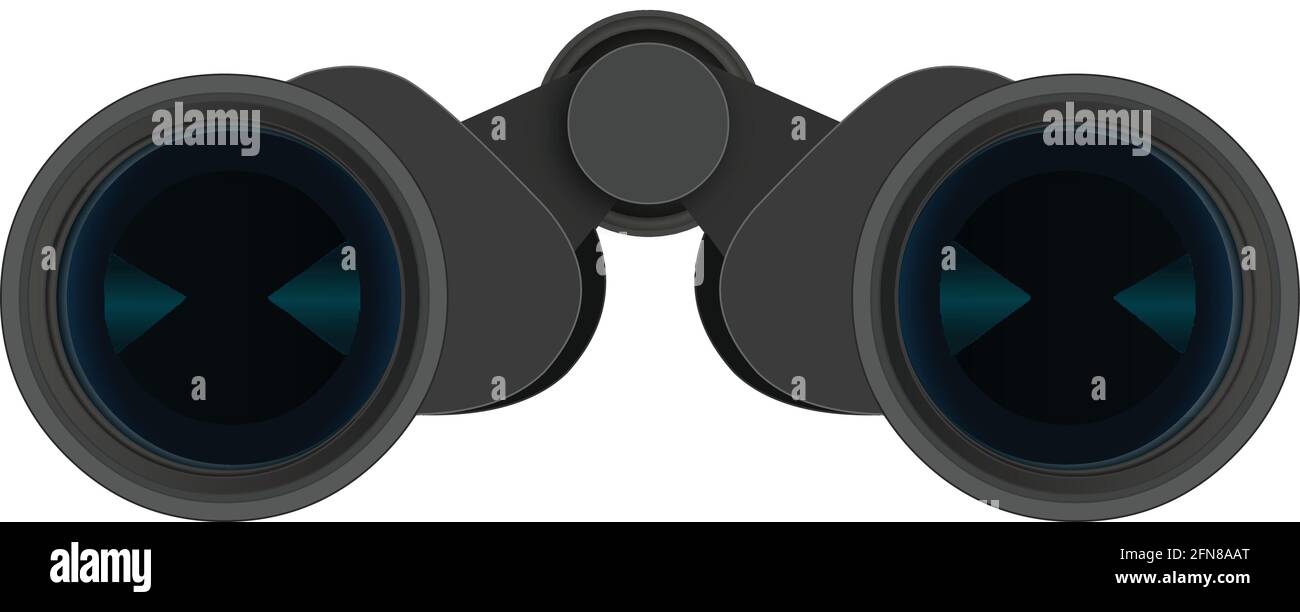 Vector image of binocular, binoculars icon isolated on white background. Stock Vector