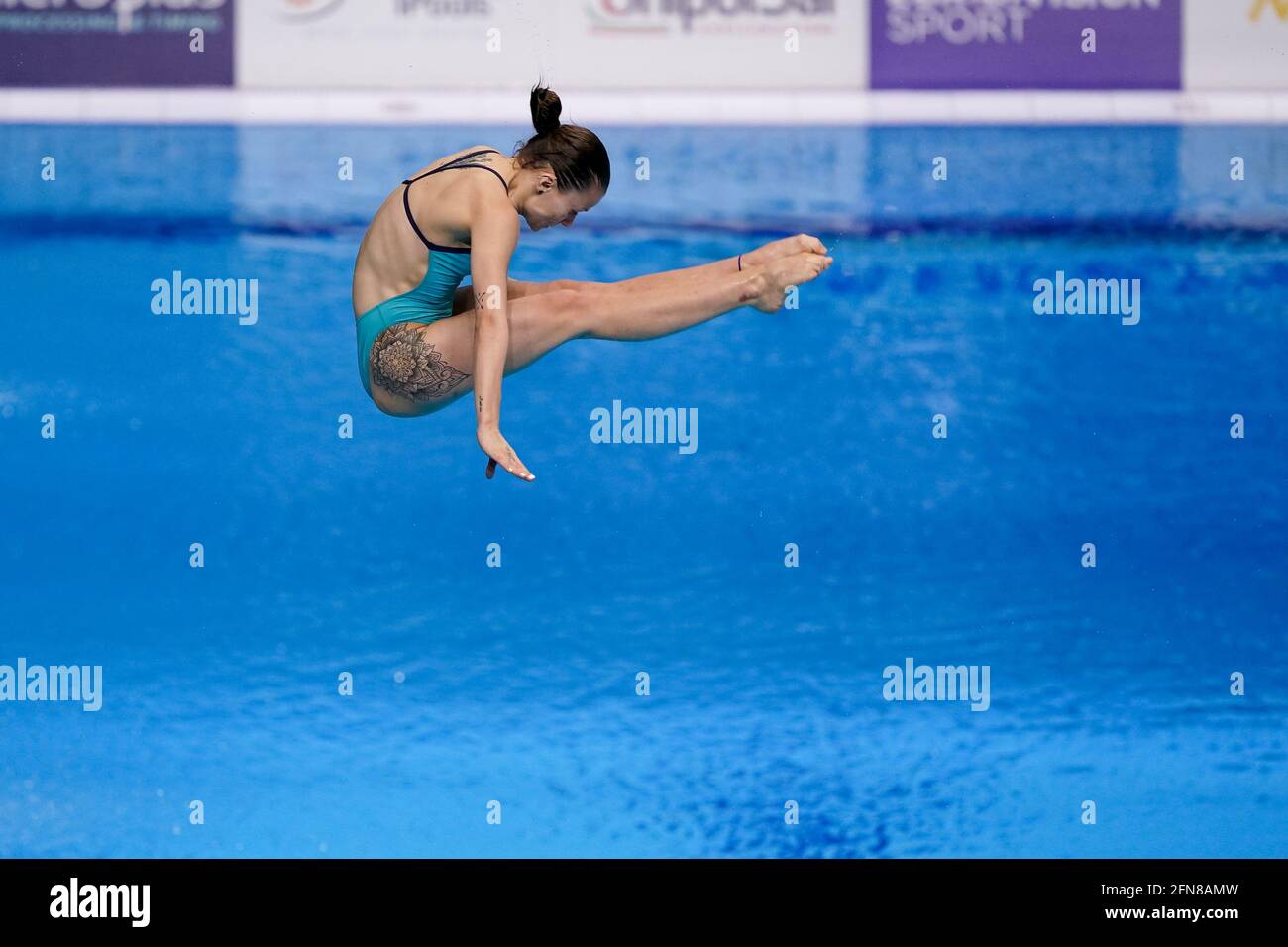 BUDAPEST, HUNGARY - MAY 15: Kaja Skrzek of Poland competing in the Womens  3M Springboard Preliminary during the LEN European Aquatics Championships  Diving at Duna Arena on May 15, 2021 in Budapest,