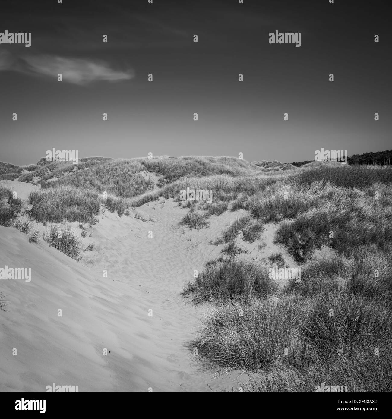 A Scenic view of Ainsdale Sands, Southport, Merseyside, Greater Manchester. Stock Photo