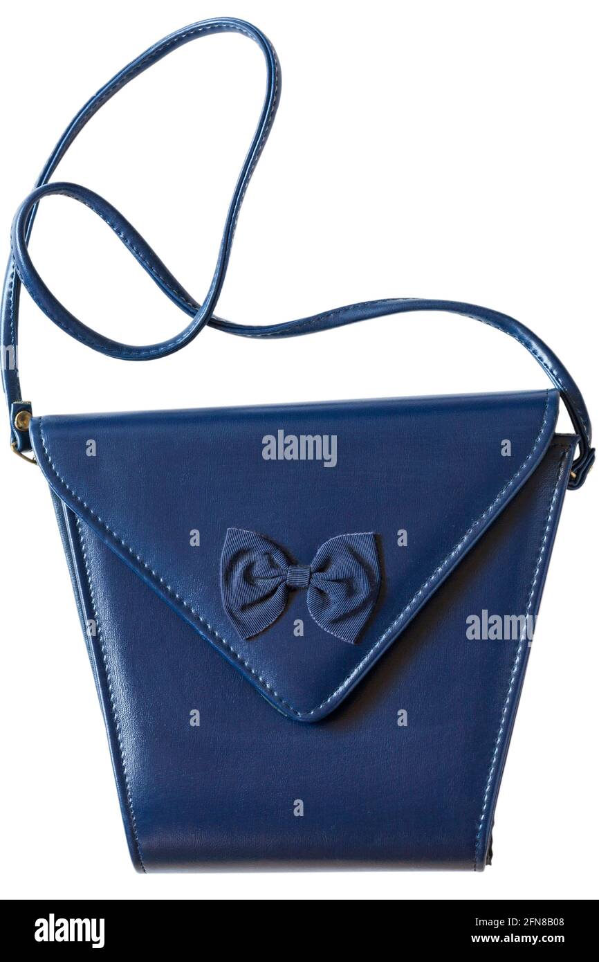 Blue handbag isolated on white background Stock Photo