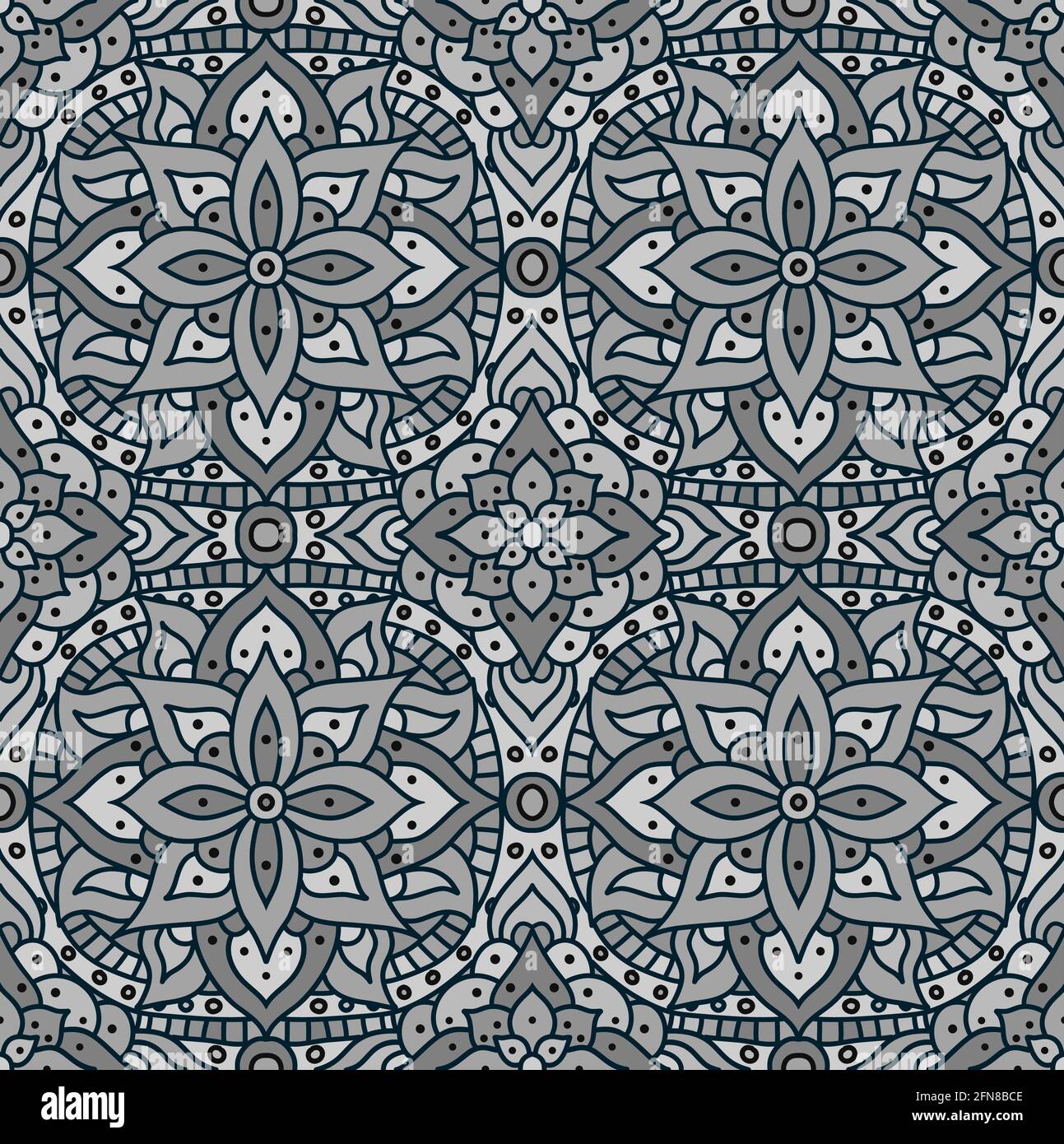 Indian mandala pattern seamless vector design. Vector seamless pattern for fabrique. EPS 10. Stock Vector