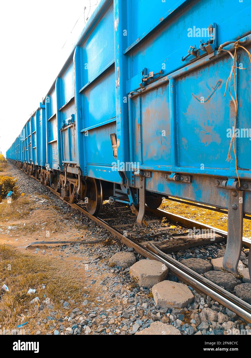 indian railways freight goods train portraits Stock Photo Alamy