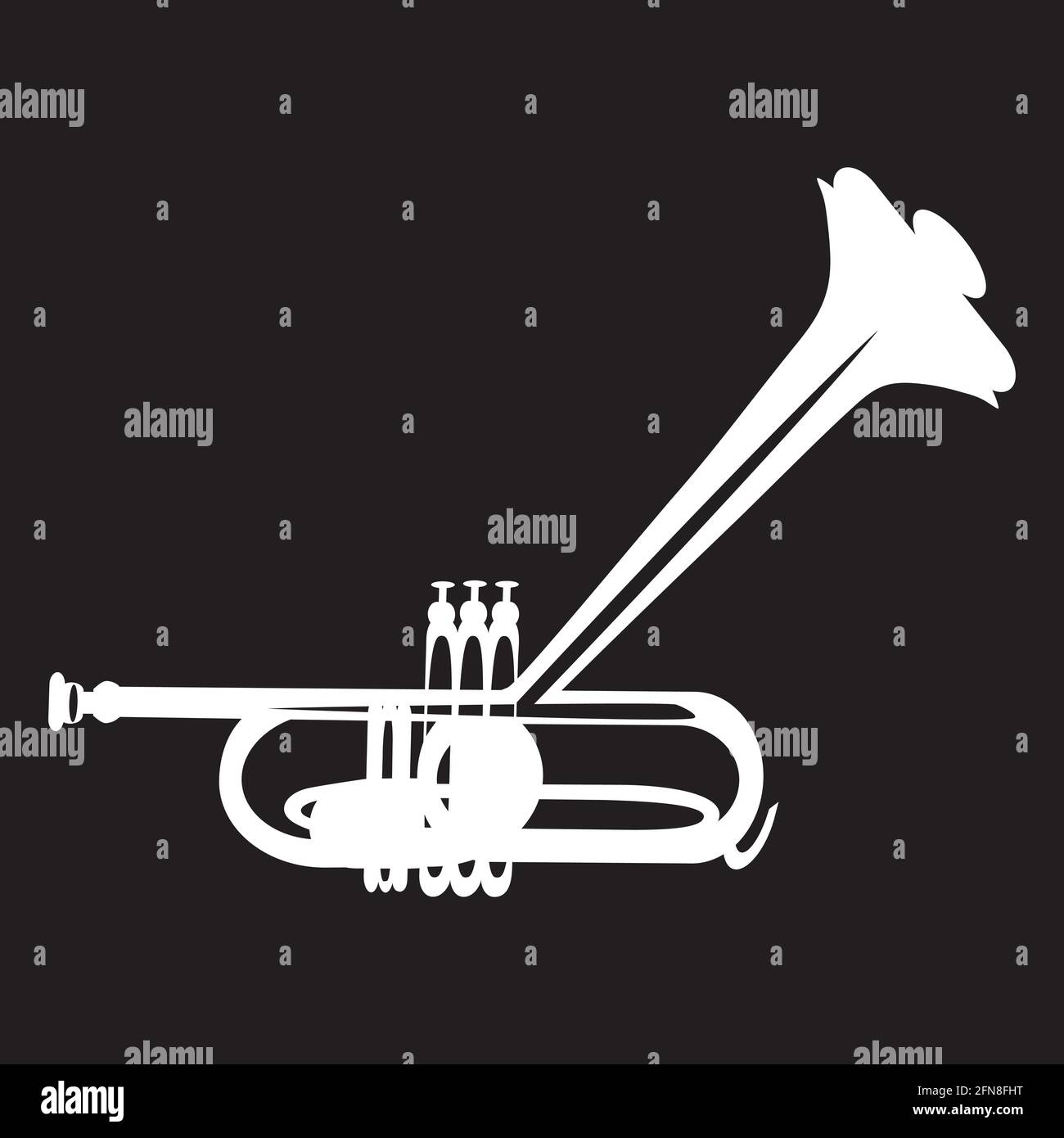 Trumpet style vector illustration, white template Stock Vector Image ...