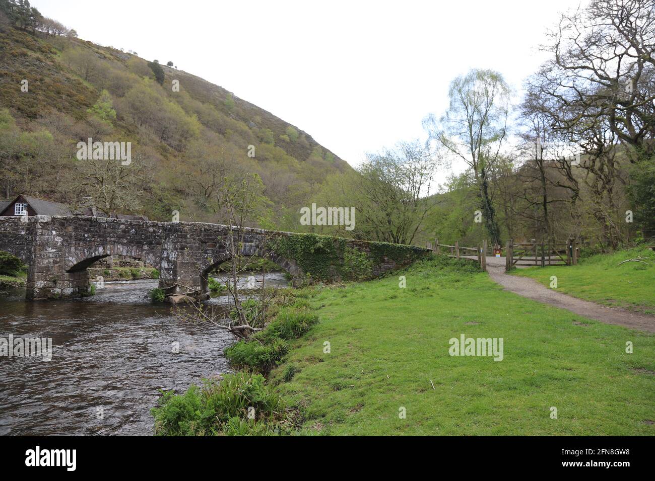 stone bridge over River Teign in South Devon Stock Photo - Alamy