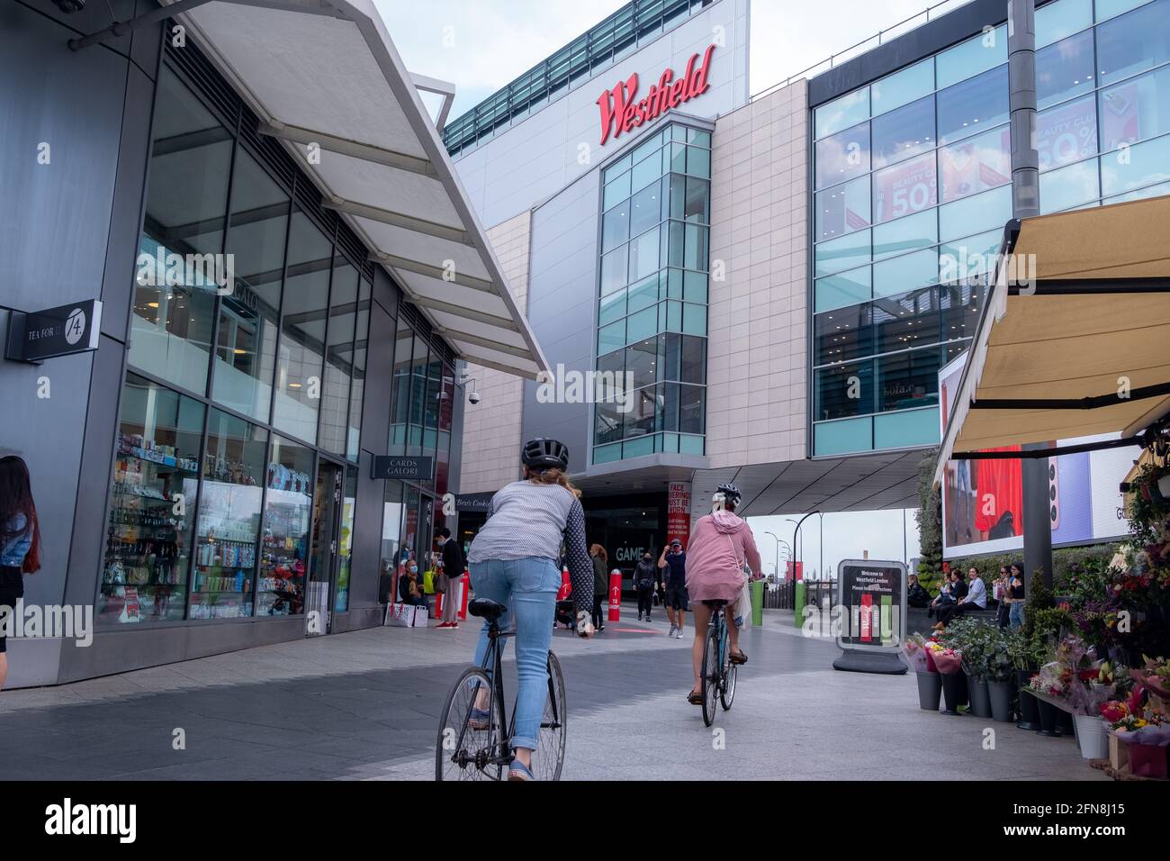 London- April, 2021: Westfield Shopping Centre in Shepherds Bush. Large scale indoor retail centre with many high street and luxury chains. Stock Photo