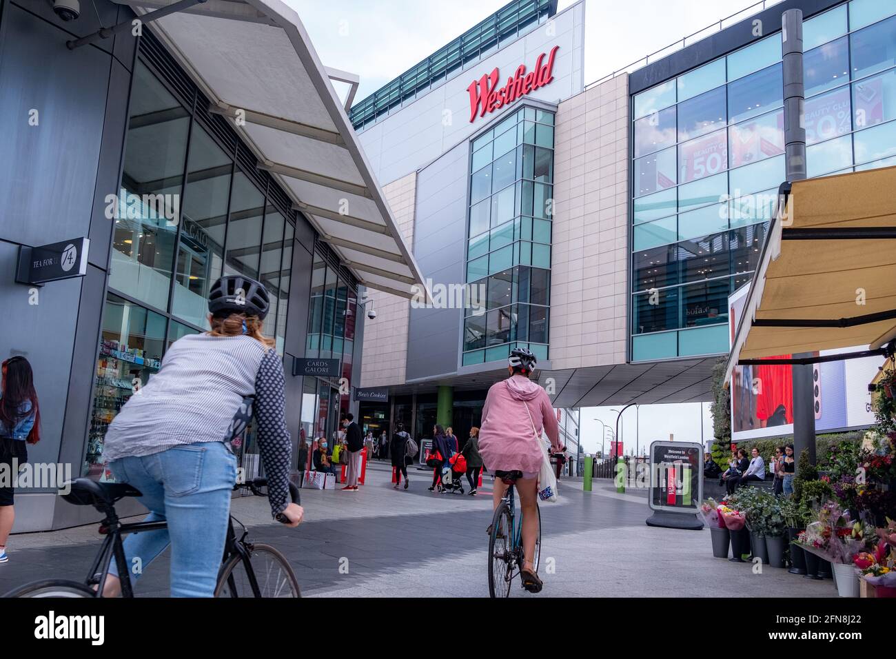 London- April, 2021: Westfield Shopping Centre in Shepherds Bush. Large scale indoor retail centre with many high street and luxury chains. Stock Photo