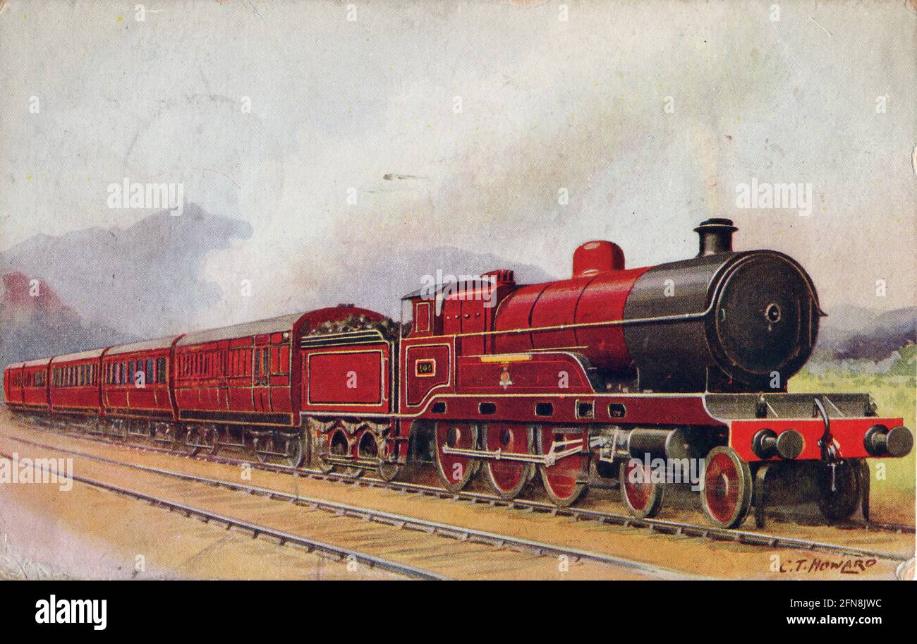 Scotch Express, London Midland &amp; Scottish Railway, 1935. Train service between London and Scotland. Stock Photo