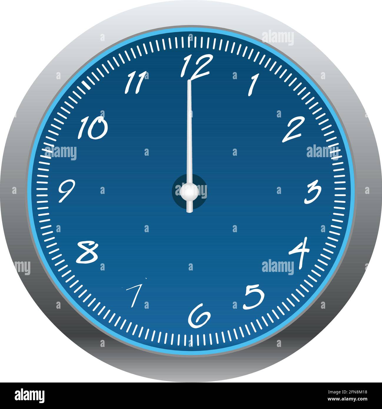vector of blue clock, isolated on white background. Stock Vector