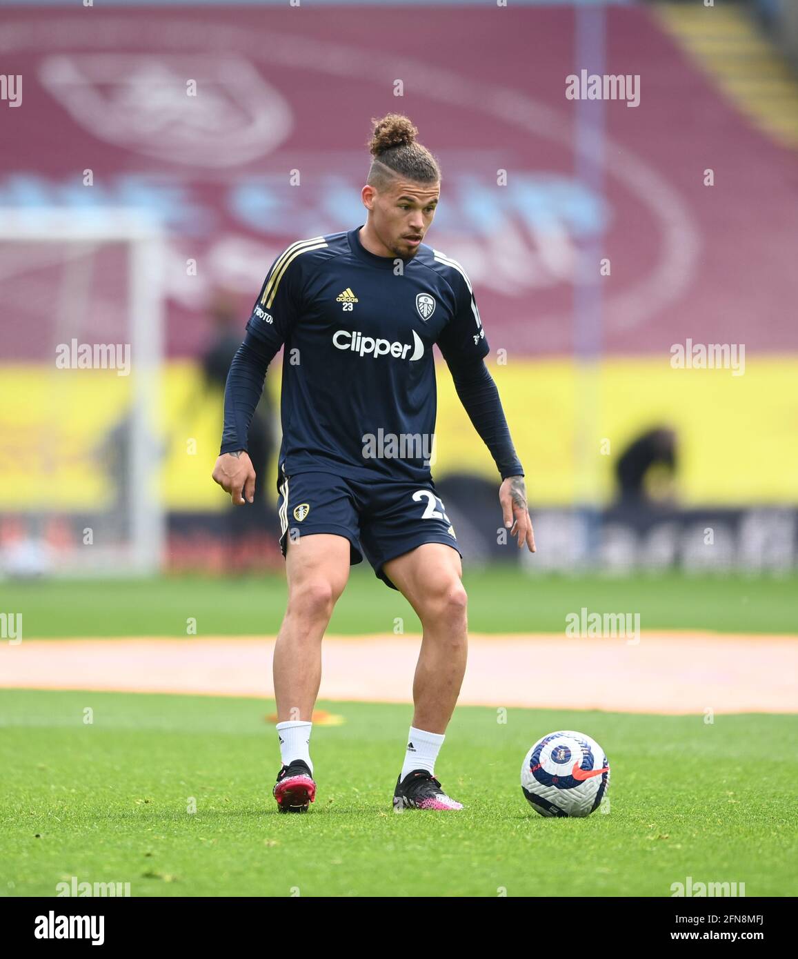 Leeds United's Kalvin Phillips warms up before the Premier League match at Turf Moor, Burnley. Picture date: Saturday May 15, 2021. Stock Photo