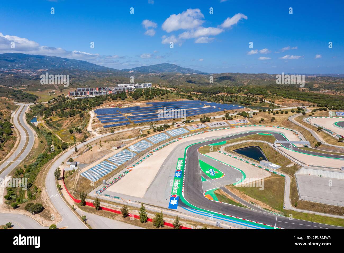 Premium Photo  Aerial drone view of the open-air street racing and drift  track outdoor