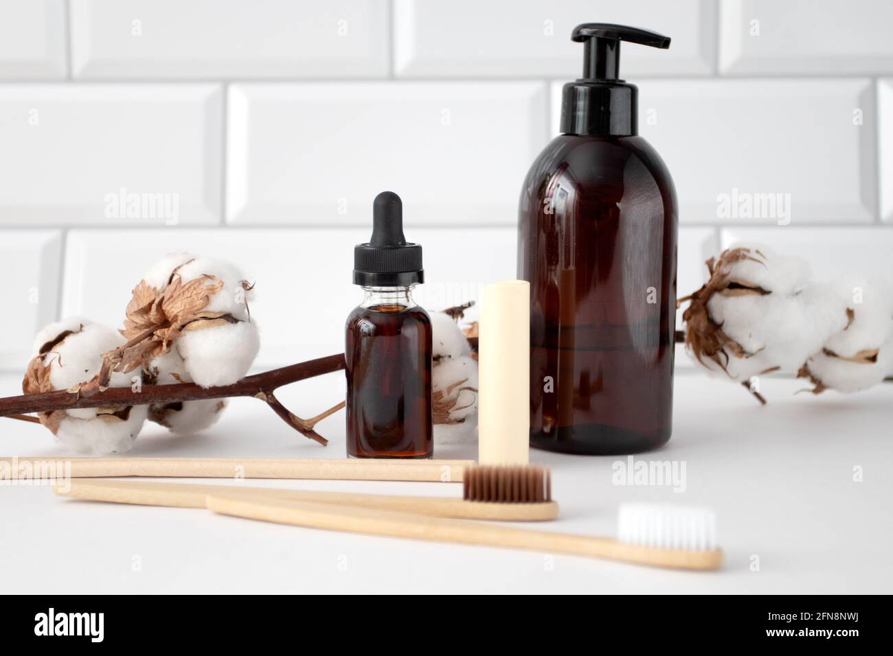 Ecofriendly bathroom accessories. Natural cosmetics. Zero waste