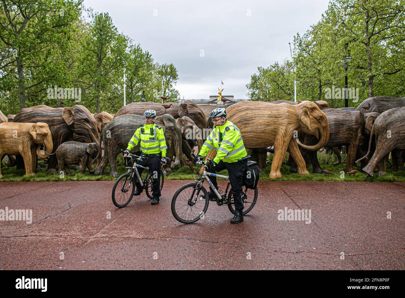 LONDON 15 May 2021. 125 lifesize elephant sculptures are displayed in