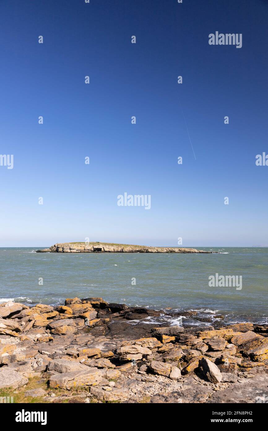 Moelfre Island, Moelfre, Anglesey, North Wales Stock Photo