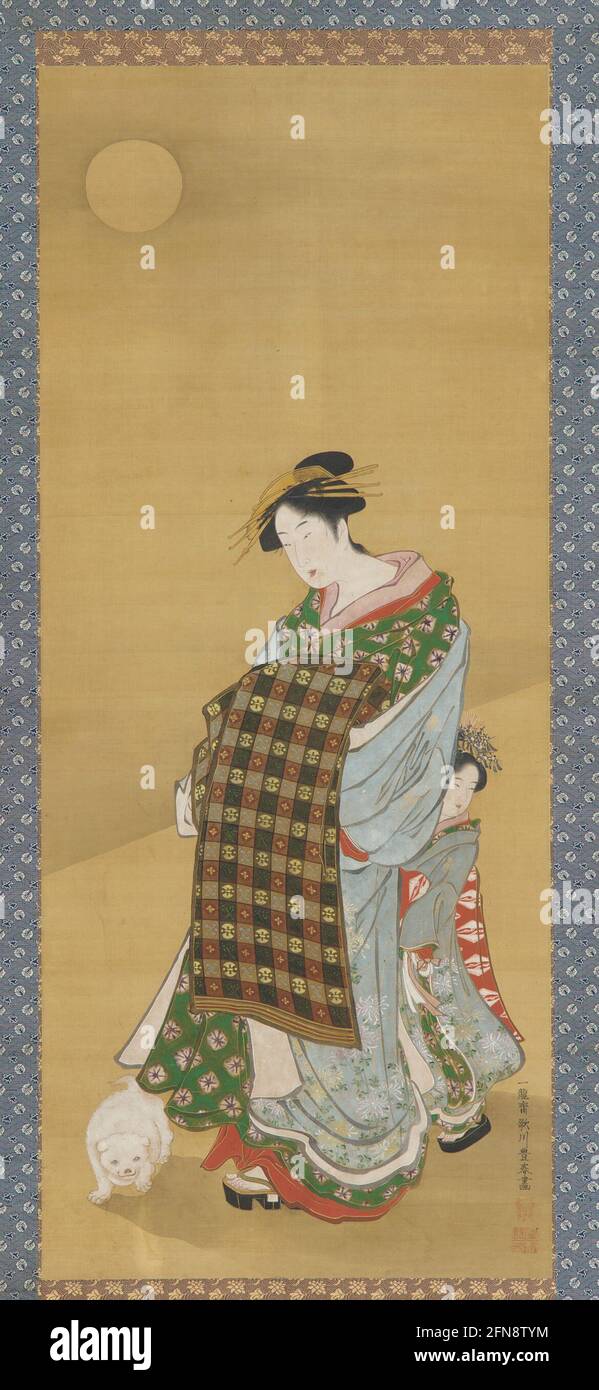 A Courtesan and her attendant, 1735-1868. Stock Photo